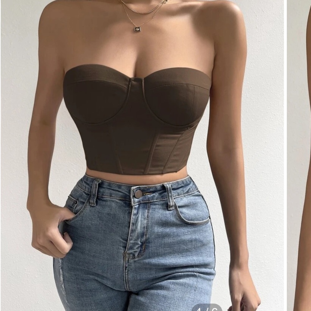 Shein Lace Up Back Tube Top